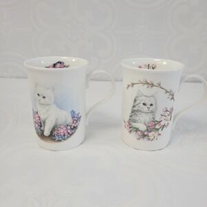 Crown Trent Fine Bone China Set‎ Of 2 Kittens Cat Coffee Mugs Cups England